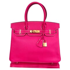 Hermès 30 cm Bright Pink Epsom Birkin with Gold Hardware 