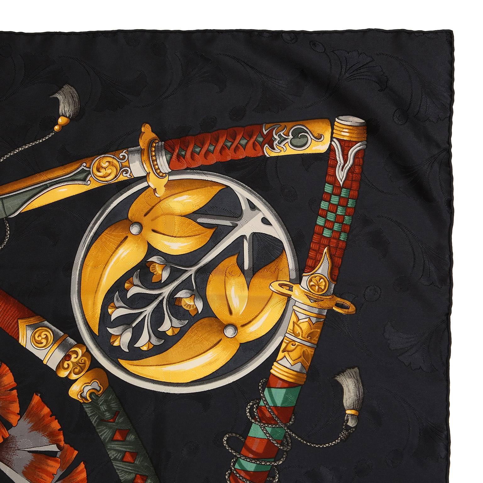 Hermès Daimyo Princes du Soleil Levant 90 cm Silk Scarf  1