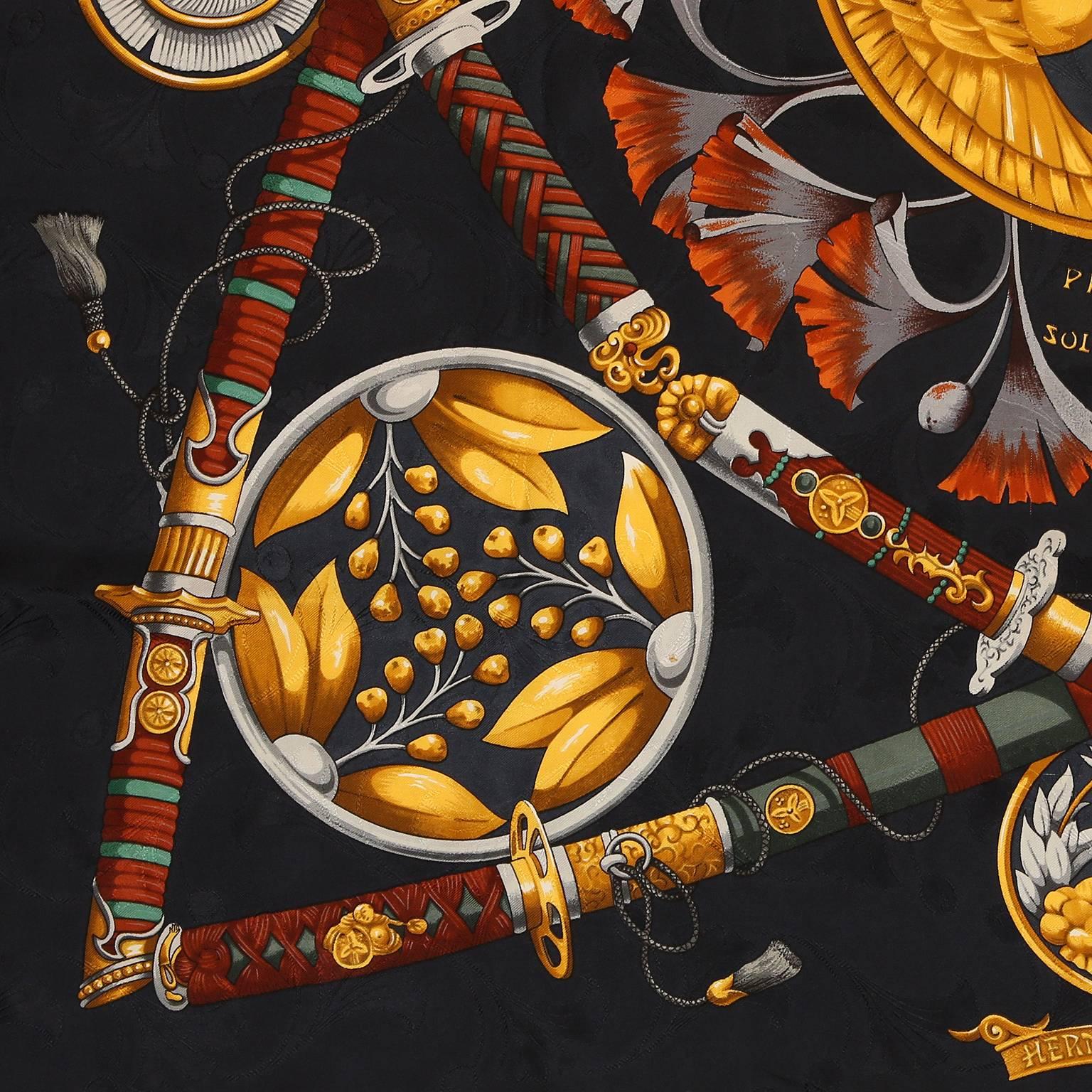 Hermès Daimyo Princes du Soleil Levant 90 cm Silk Scarf 3