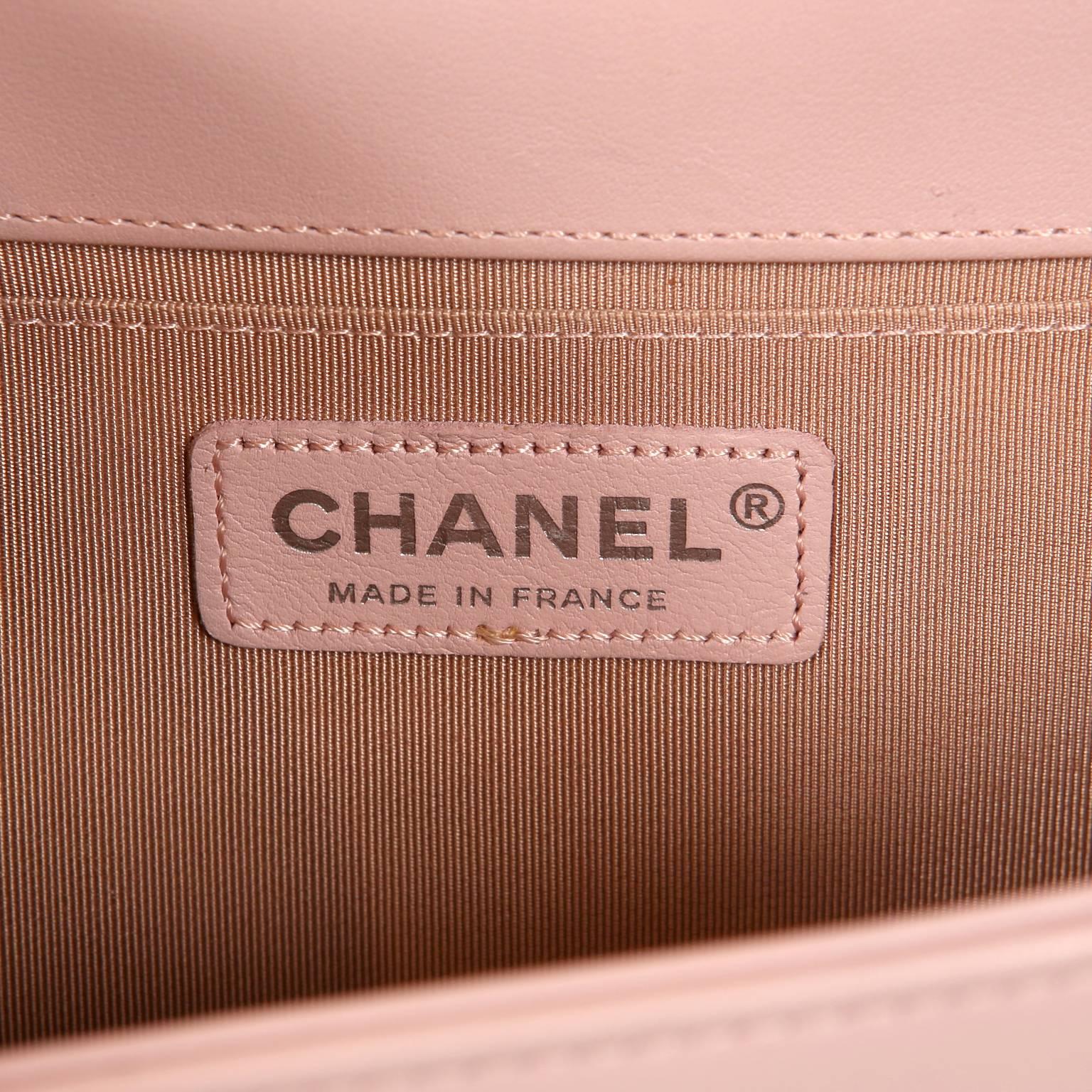 Chanel Blush Pink Leather Medium Boy Bag 2
