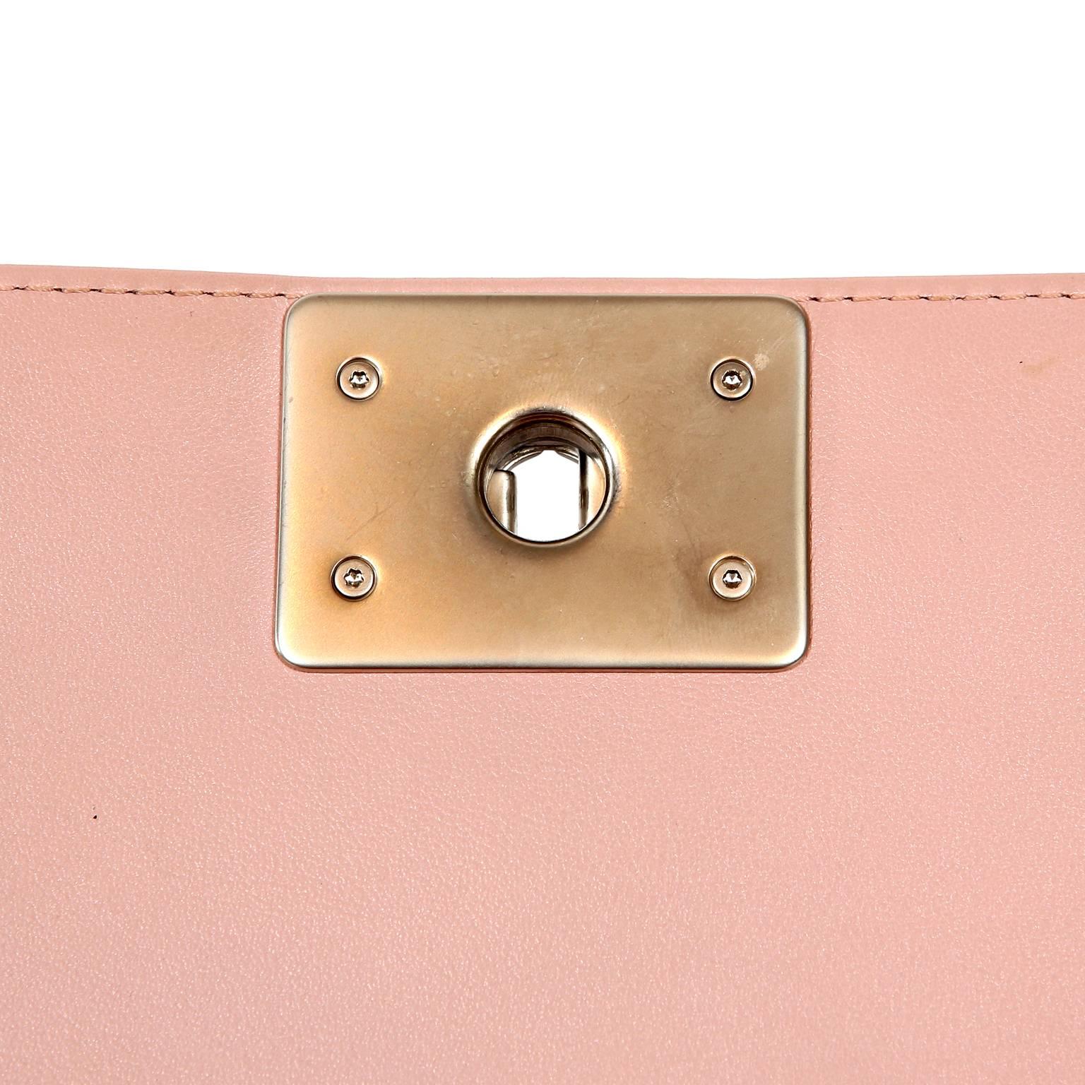 Chanel Blush Pink Leather Medium Boy Bag 3