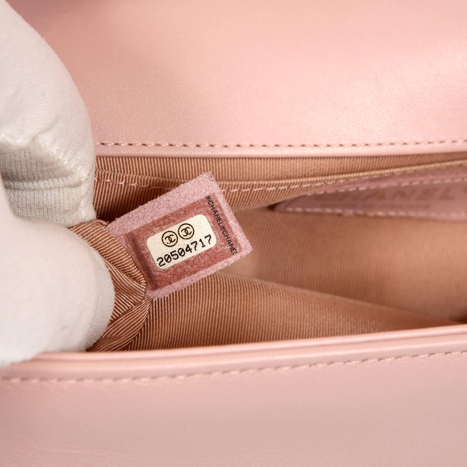 Chanel Blush Pink Leather Medium Boy Bag 4