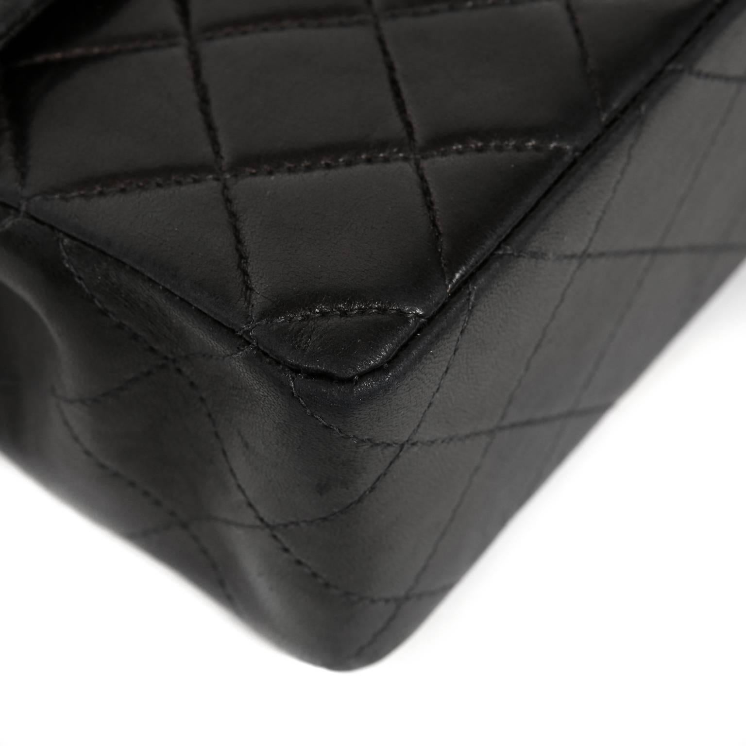Chanel Black Lambskin Mini Classic Flap Bag 1
