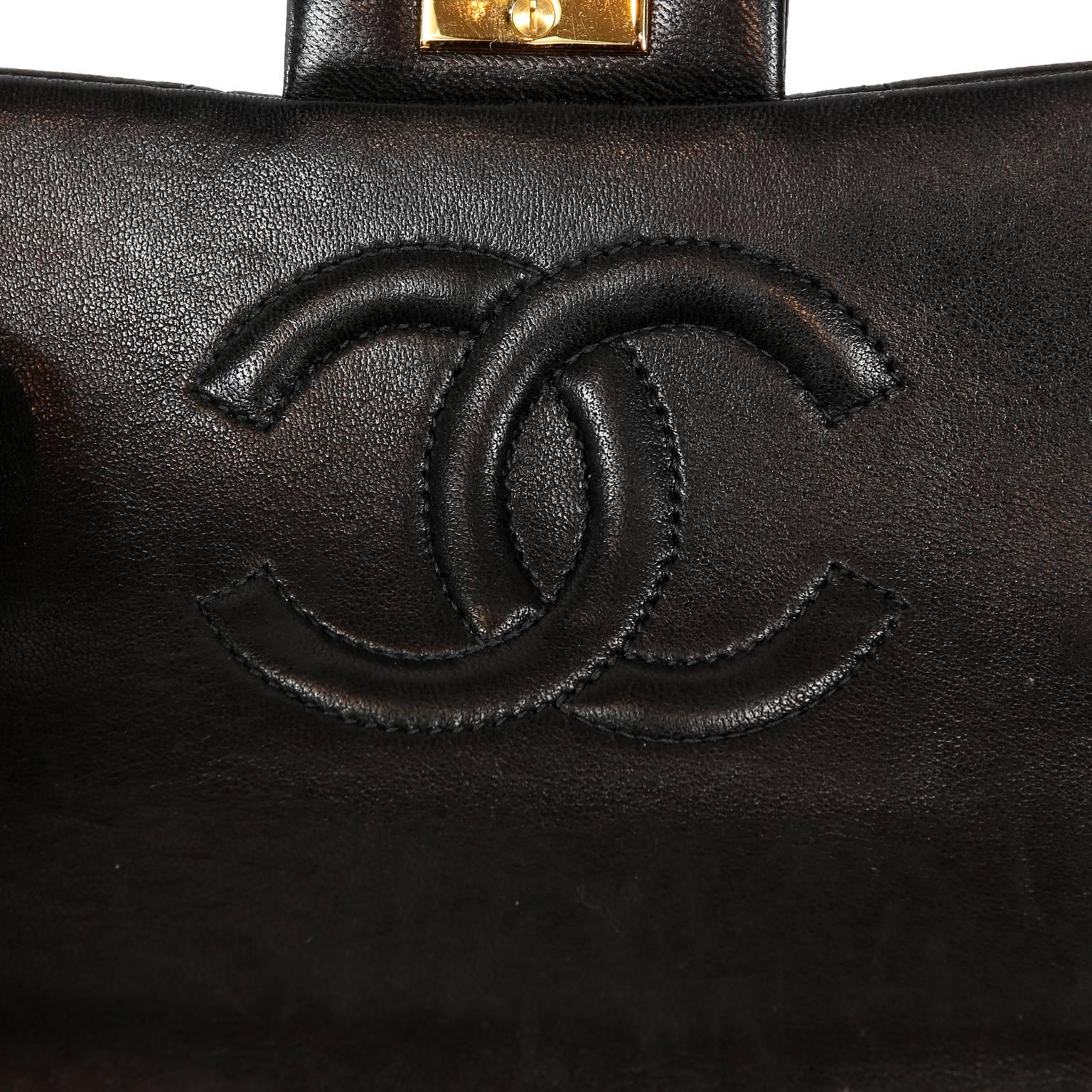 Chanel Black Lambskin Mini Classic Flap Bag 4