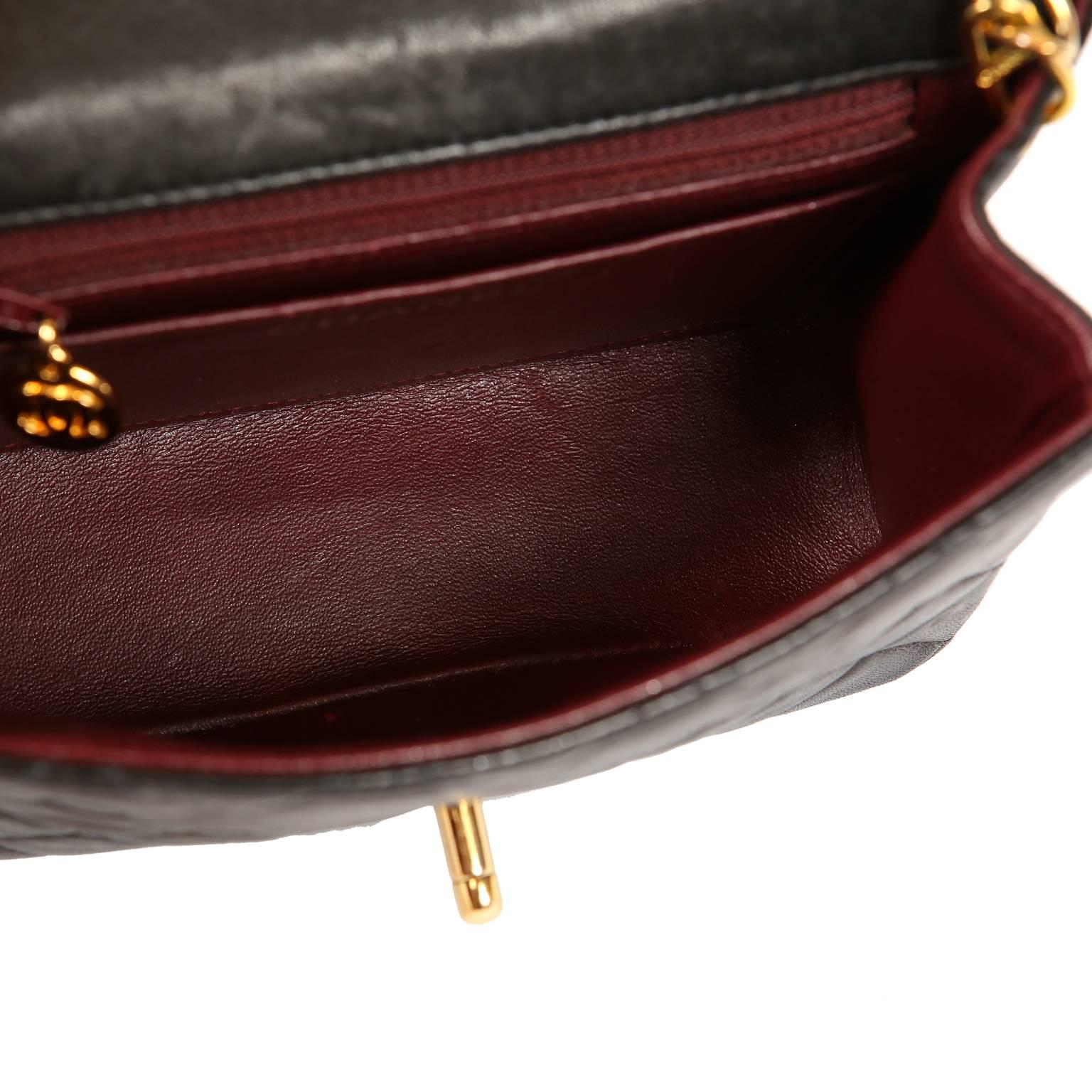 Chanel Black Lambskin Mini Classic Flap Bag 5