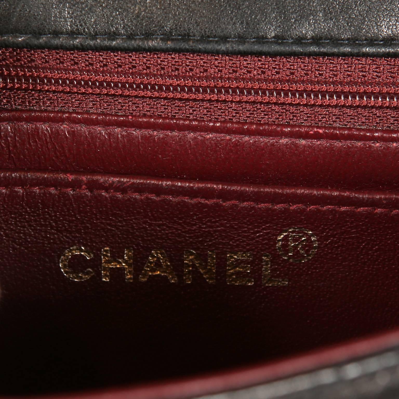 Chanel Black Lambskin Mini Classic Flap Bag 6