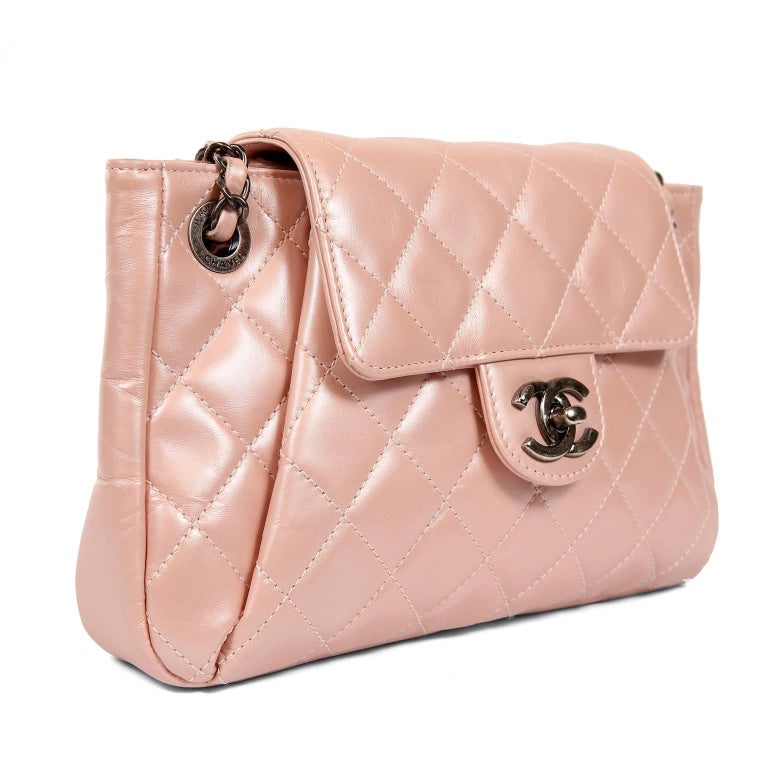 Chanel Pearl Pink Leather Cross Body Flap Bag at 1stDibs