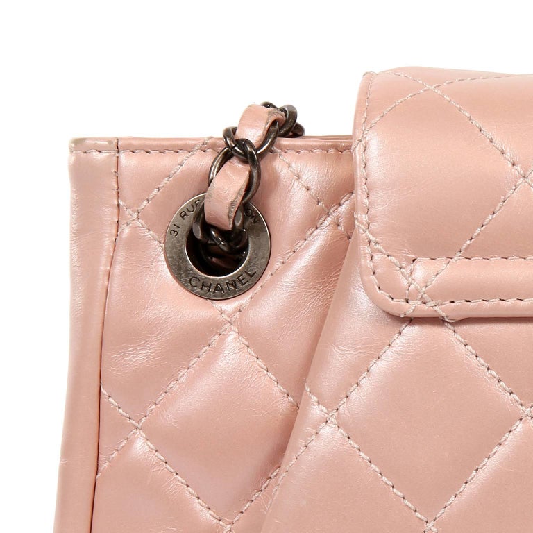 Chanel Pearl Pink Leather Cross Body Flap Bag at 1stDibs