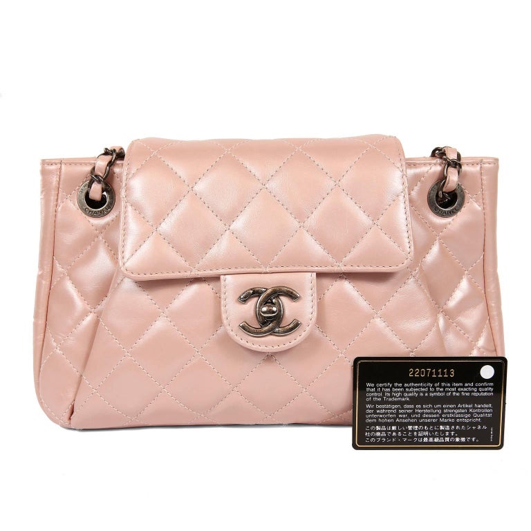 Chanel Pearl Pink Leather Cross Body Flap Bag at 1stDibs