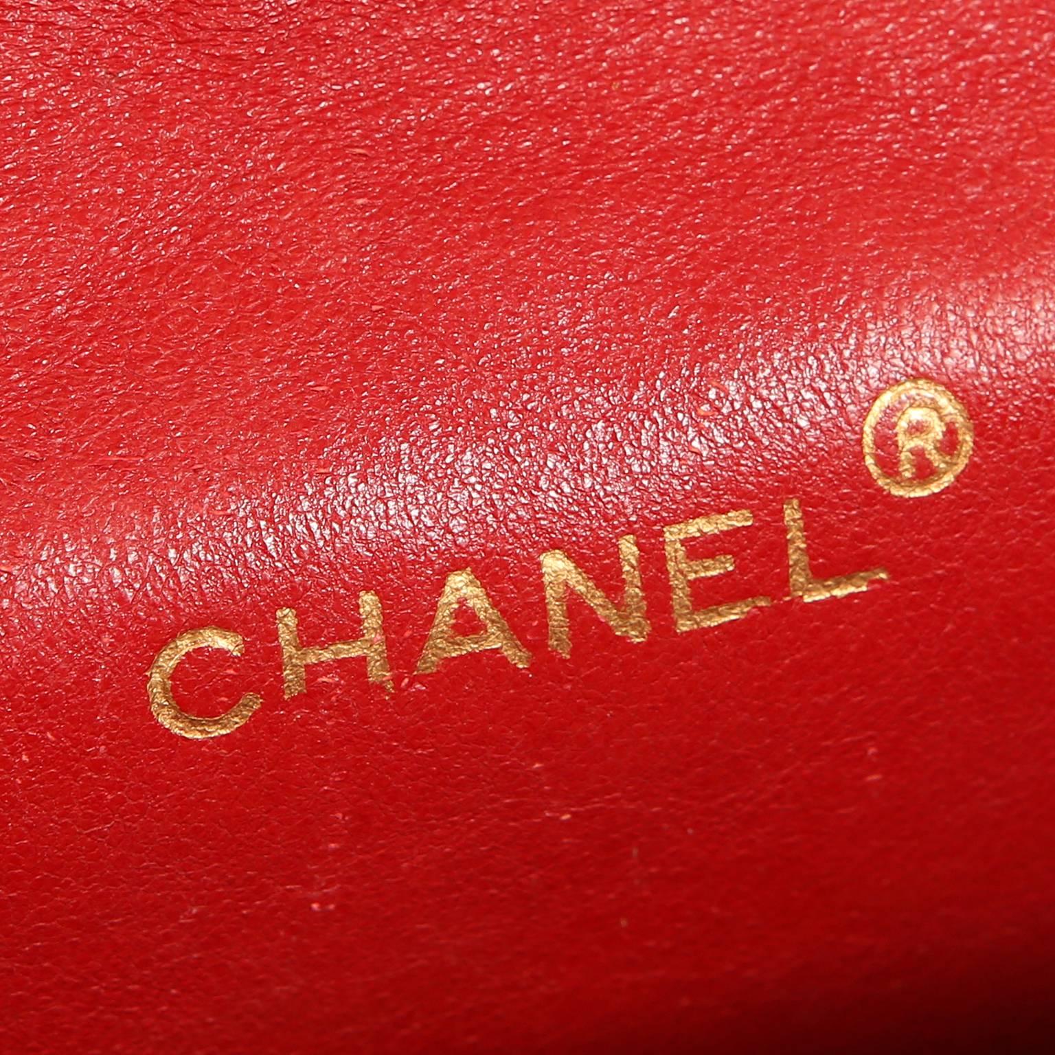 Chanel Red Leather Mini Classic Flap Bag 6