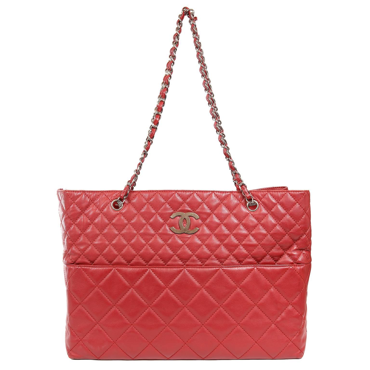 Chanel Red Leather XXL Tote Bag 6