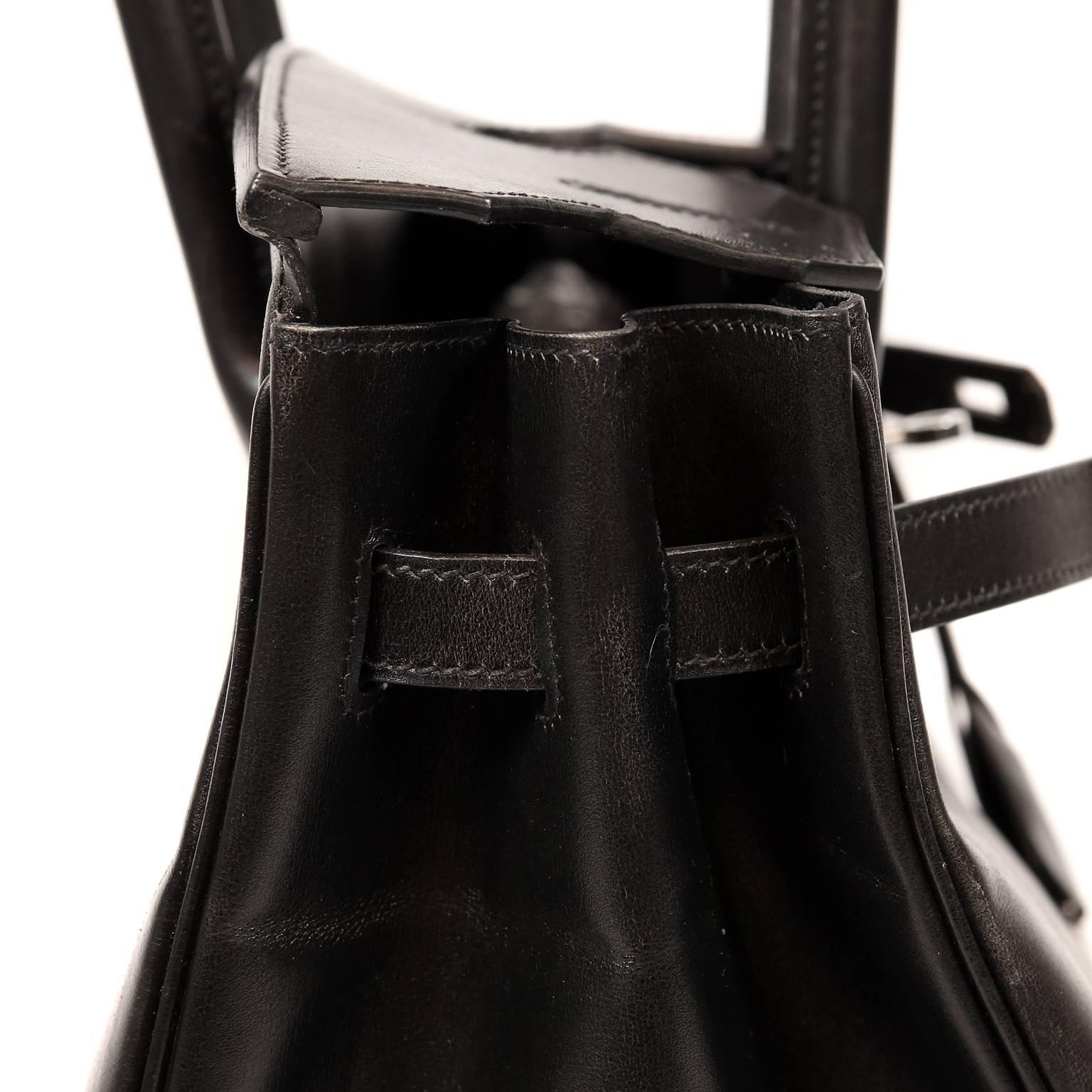 Hermès Black Box Calf  35 cm Birkin Bag with Palladium Hardware 1