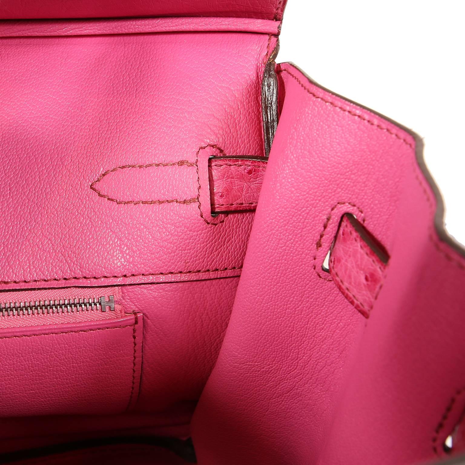 Hermès Pink Ostrich 35 cm Birkin Bag 6
