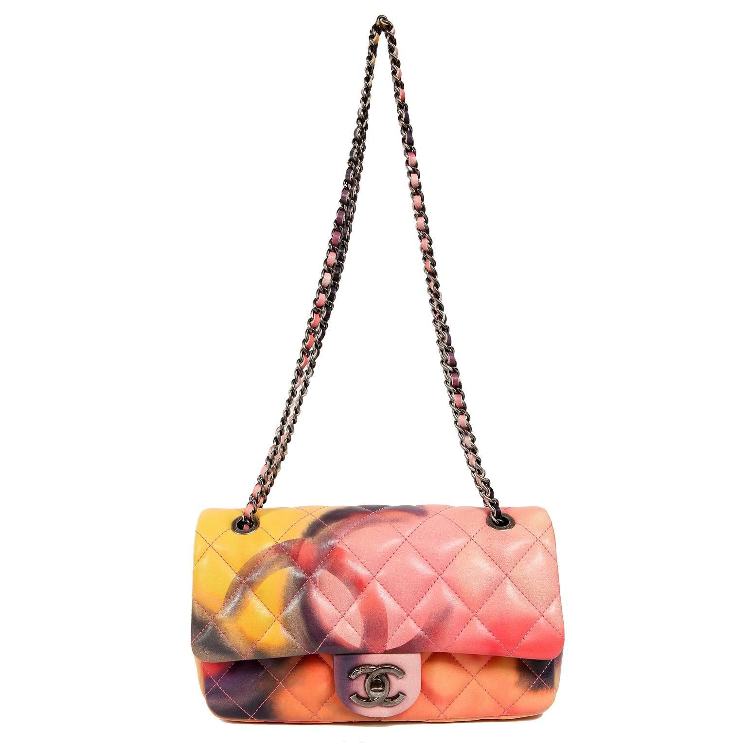 Chanel Printed Watercolor Mini Classic Flap Bag- Special Edition 8