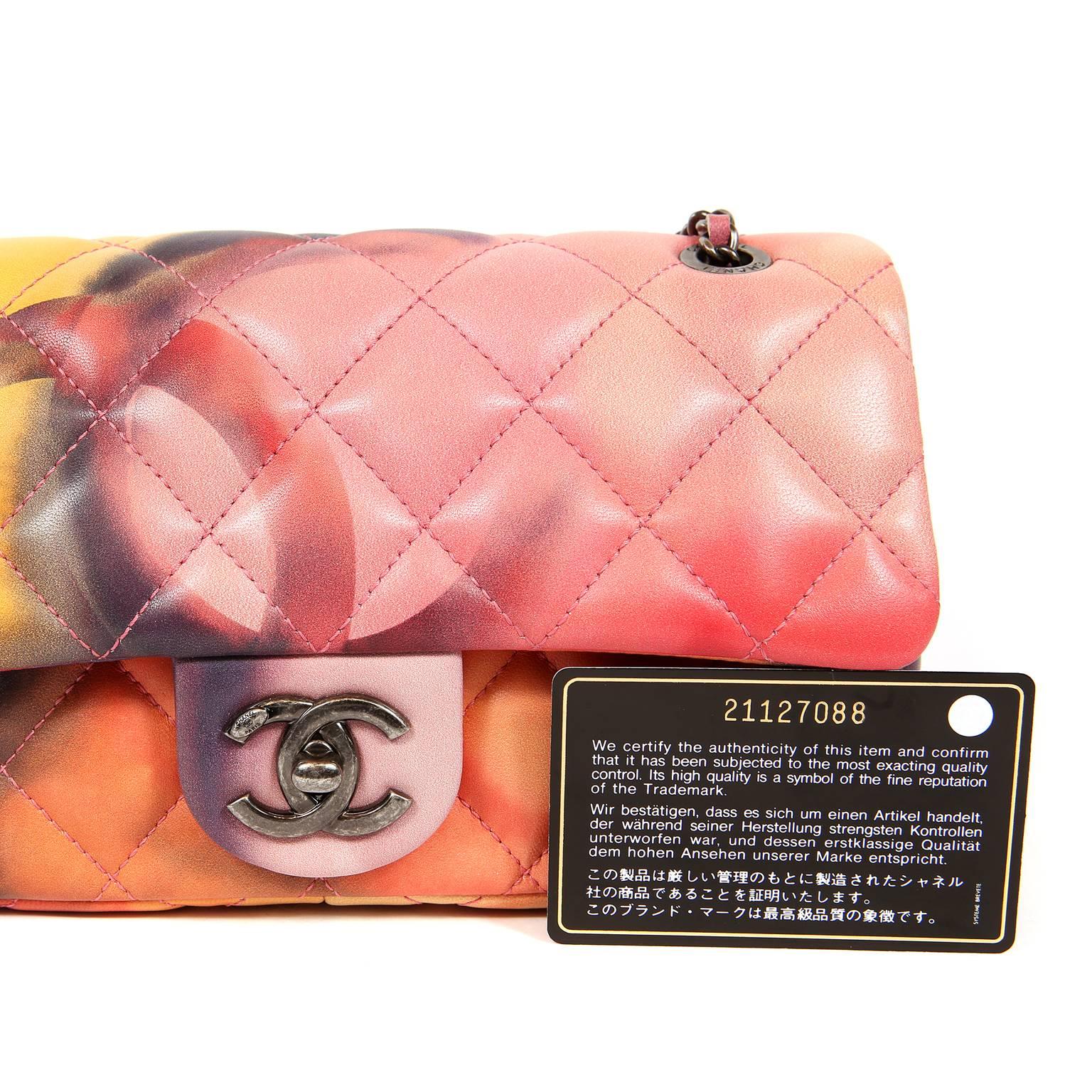 Chanel Printed Watercolor Mini Classic Flap Bag- Special Edition 9