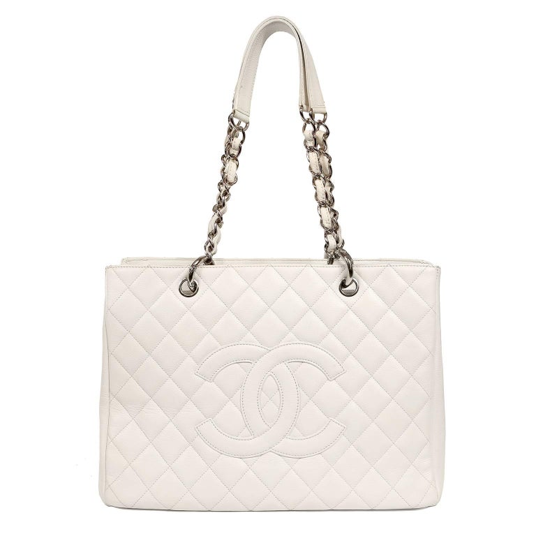 Chanel White Caviar GST Grand Shopping Tote at 1stDibs | chanel gst ...