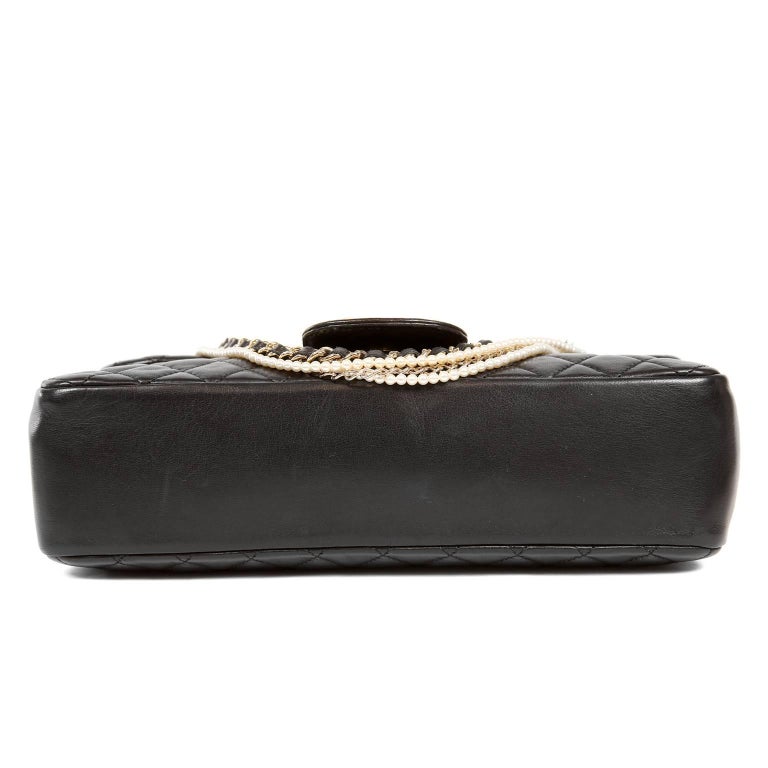 Chanel Black Lambskin Westminster Pearl Flap Bag- Medium at 1stDibs ...