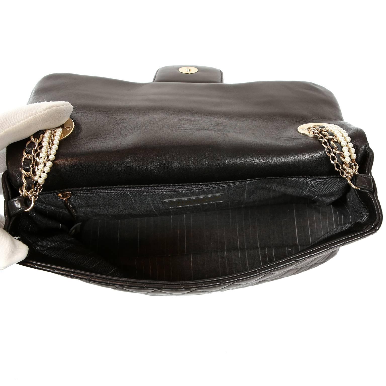 Chanel Black Lambskin Westminster Pearl Flap Bag- Medium 4
