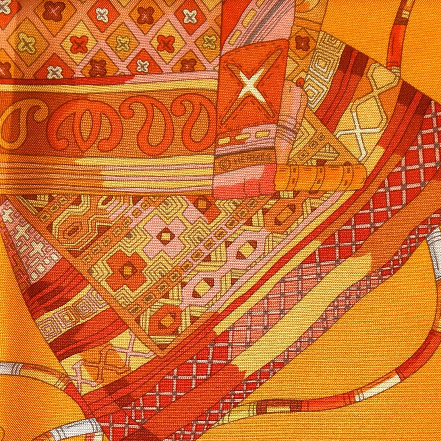 Hermès Voyage en Etoffes 90 cm Silk Scarf In New Condition In Palm Beach, FL