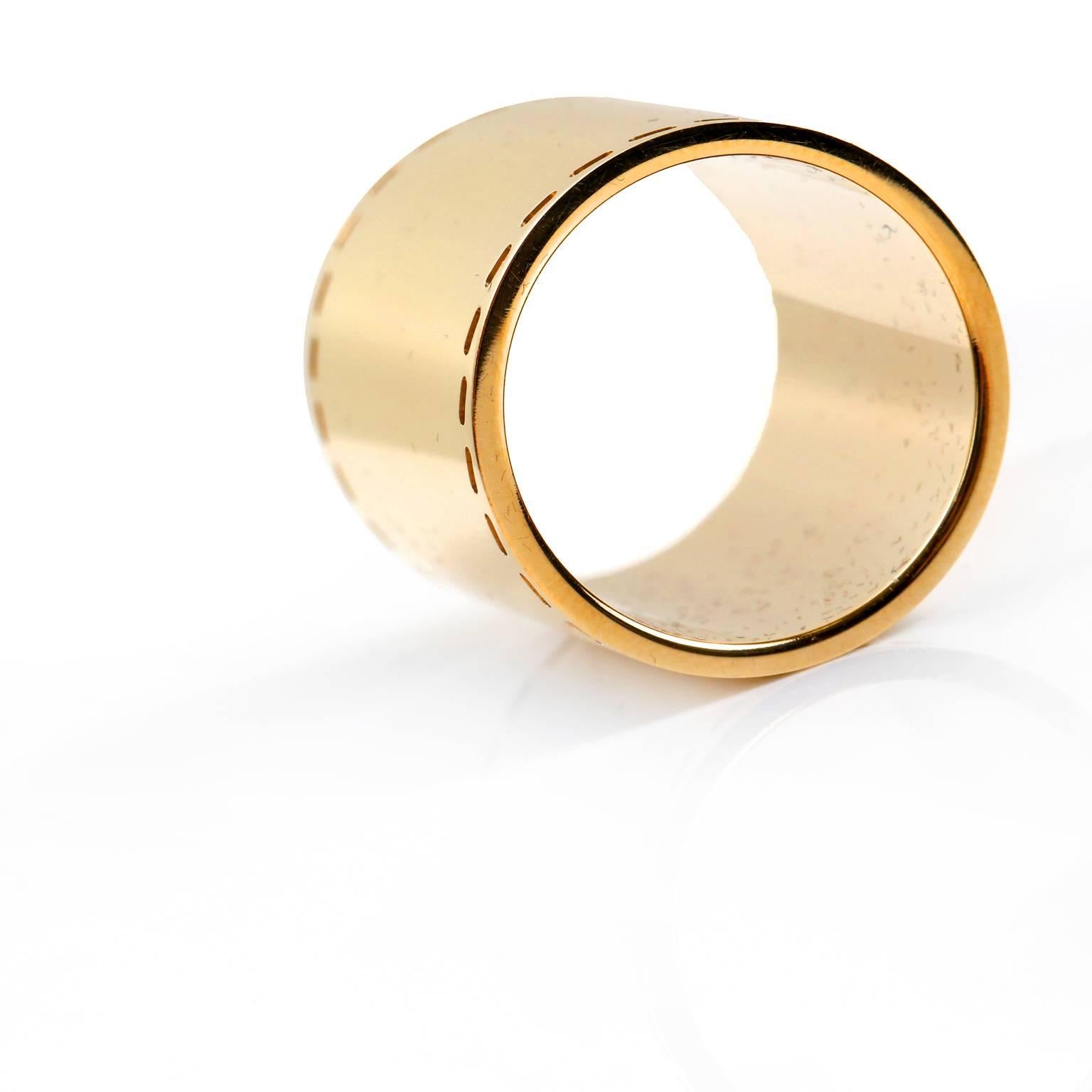 Women's Hermès Gold Tone Scarf Ring