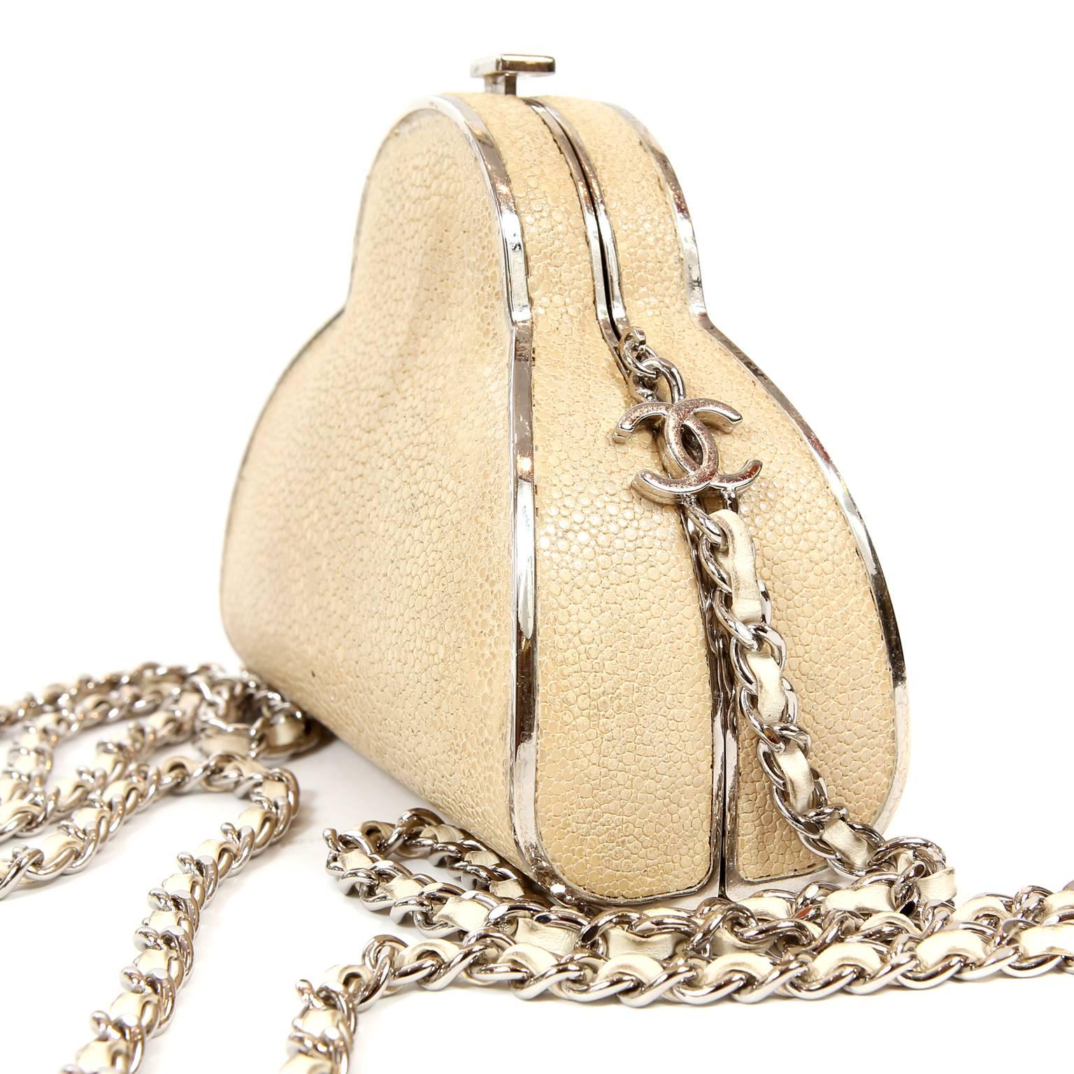 Women's Chanel Beige Stingray Cross Body Evening Bag