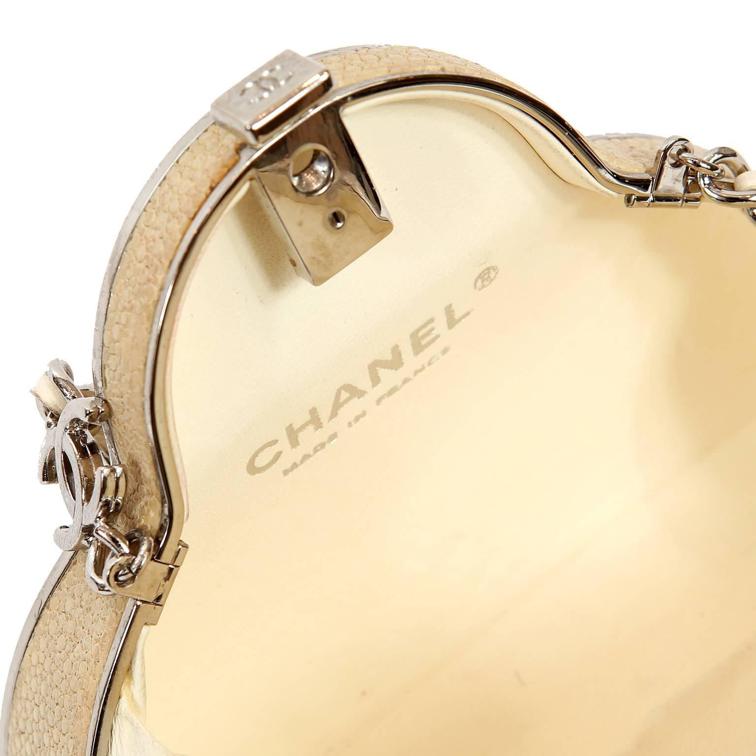 Chanel Beige Stingray Cross Body Evening Bag 10