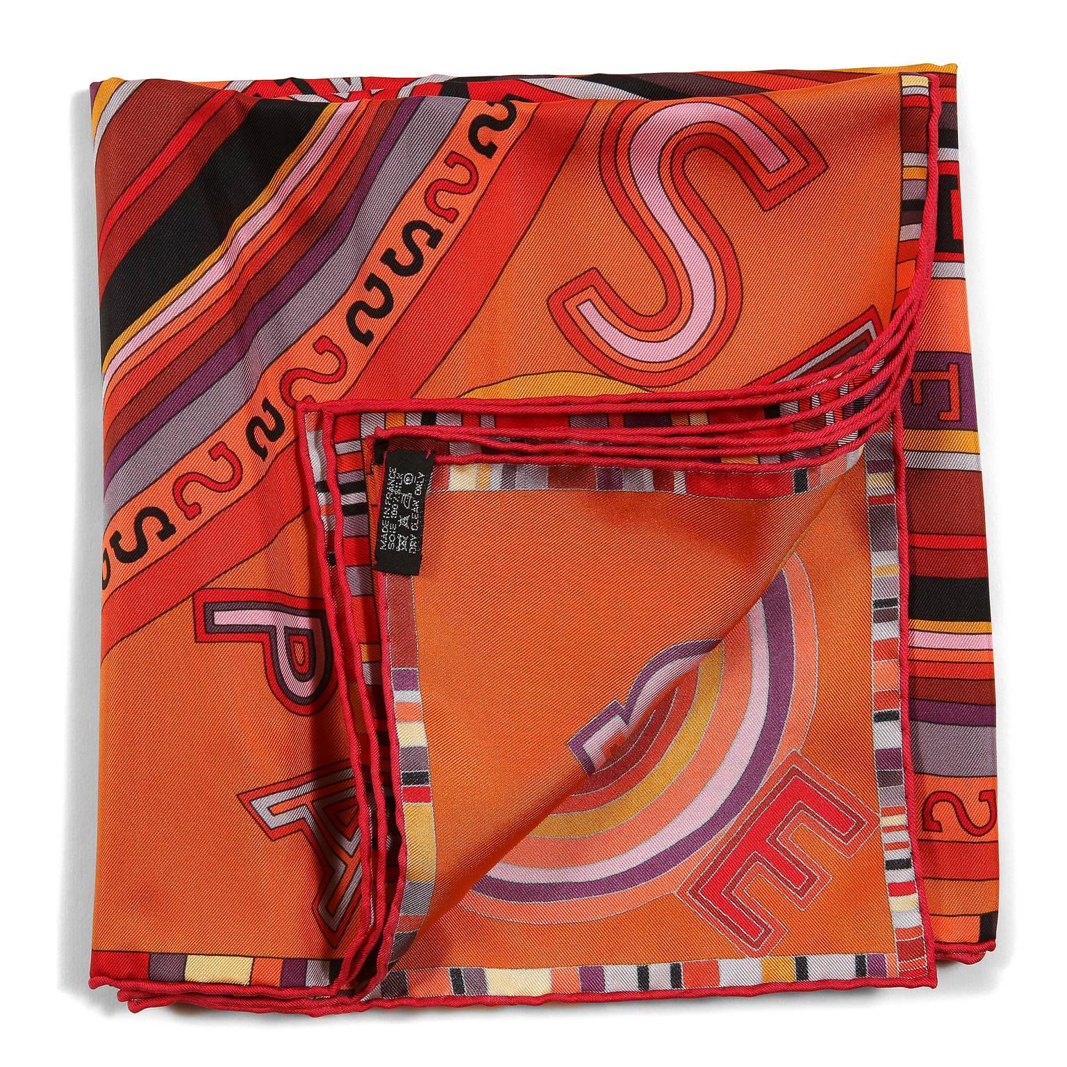 Hermès Orange Tohu Bohu 90 cm Silk Scarf 2