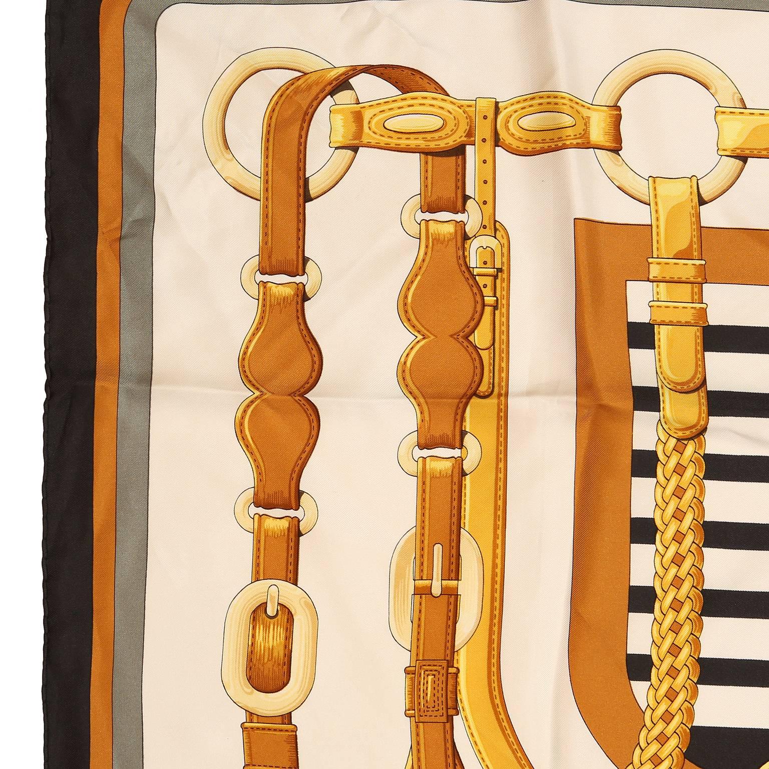 Hermès Coaching 90 cm Silk Scarf In Excellent Condition In Palm Beach, FL