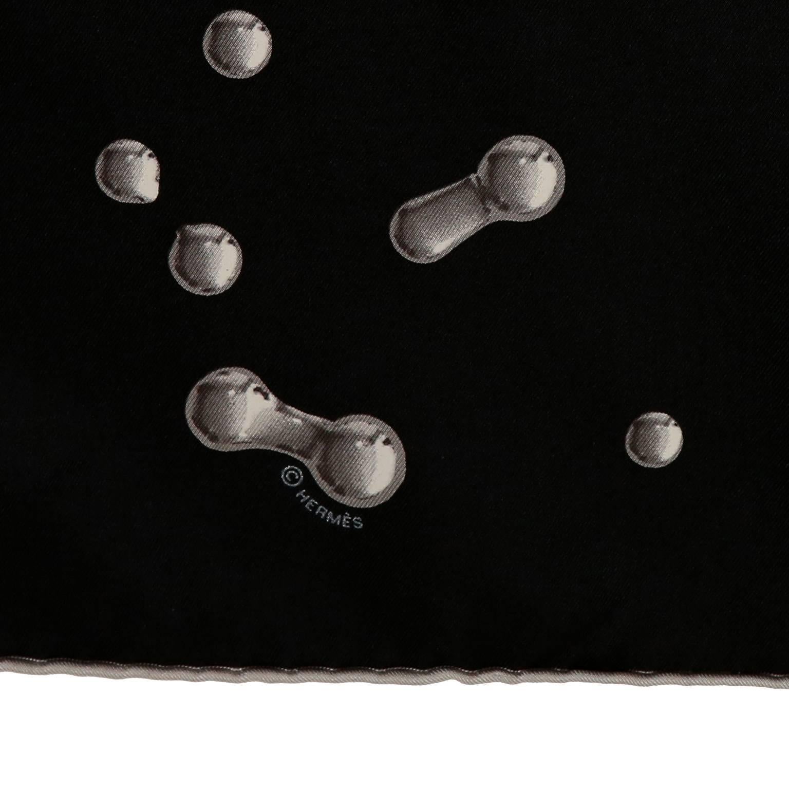 Hermès Black VIF Argent 90 cm Silk Scarf In New Condition In Palm Beach, FL