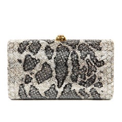 Judith Leiber Leopard Crystal Minaudiere Evening Bag