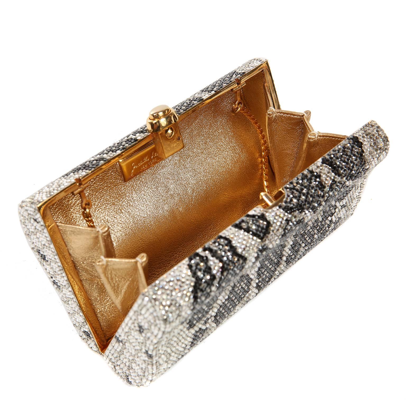 Judith Leiber Leopard Crystal Minaudiere Evening Bag 6