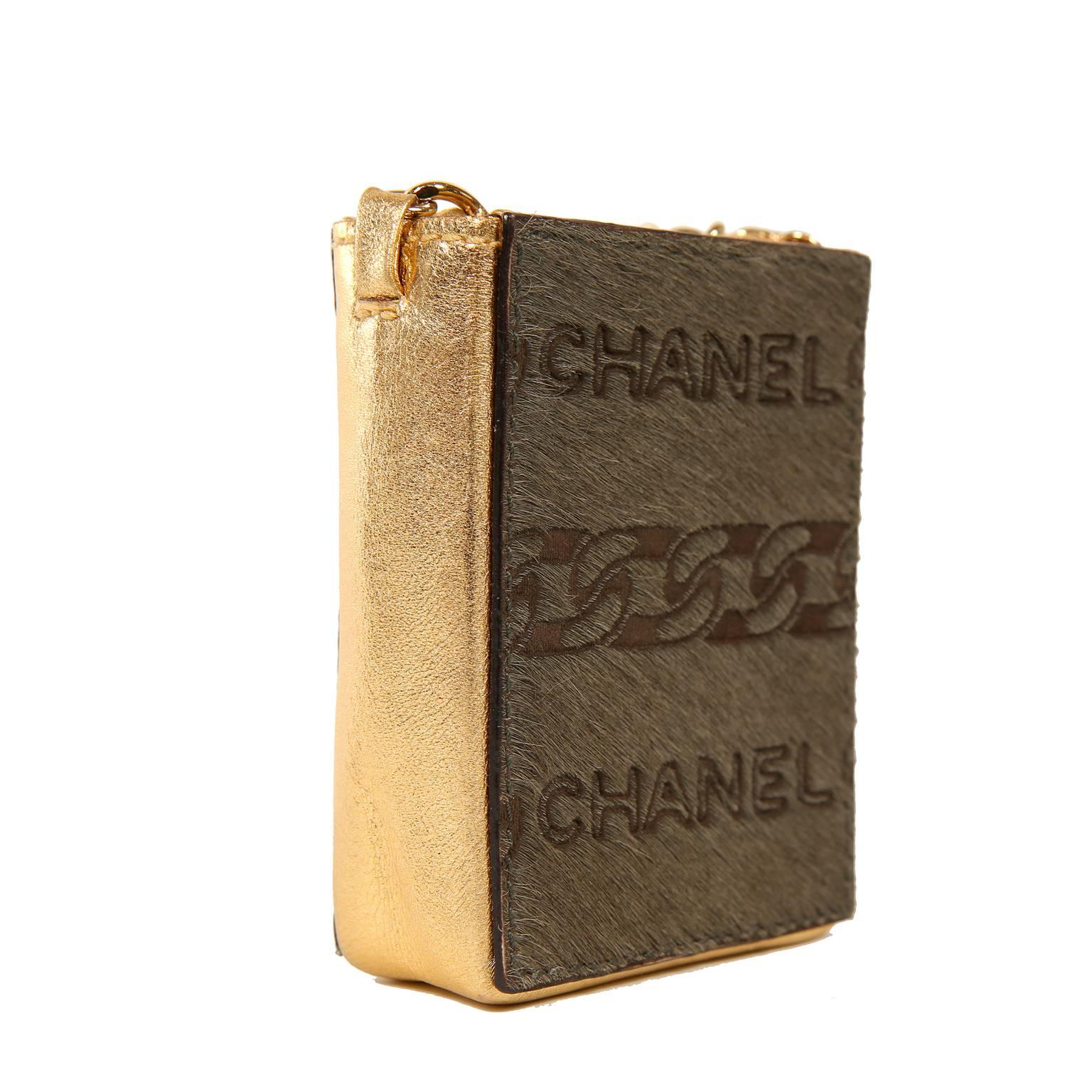 Women's Chanel Gold Mini Pochette Evening Bag