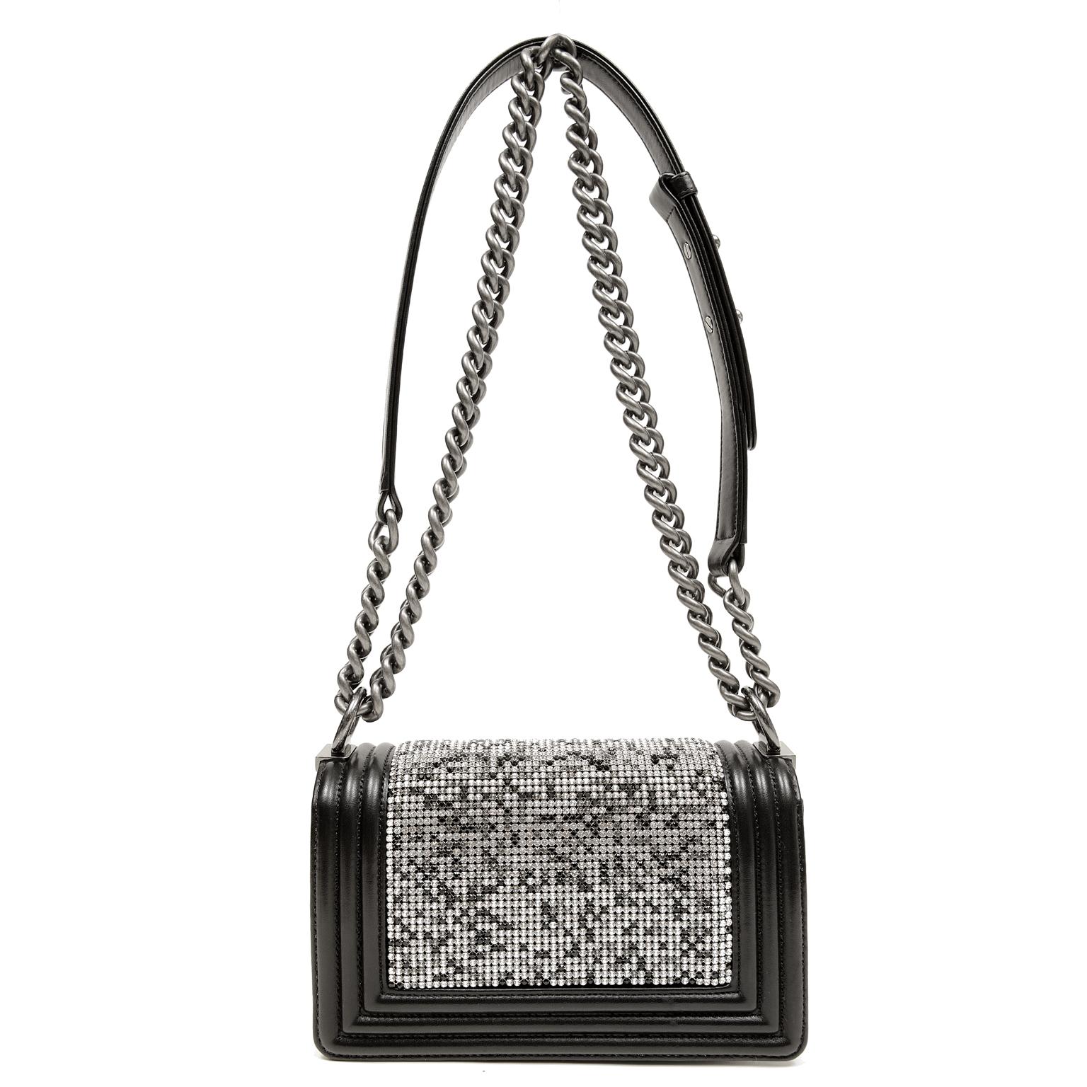 chanel crystal boy bag