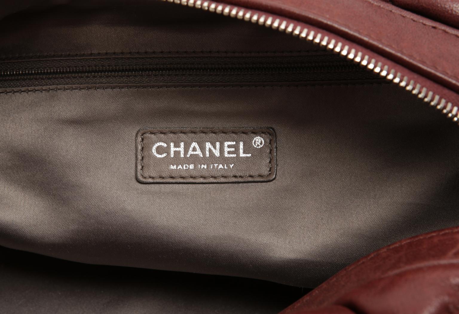 Chanel Dark Red Leather Bubble Quilt Bag 5