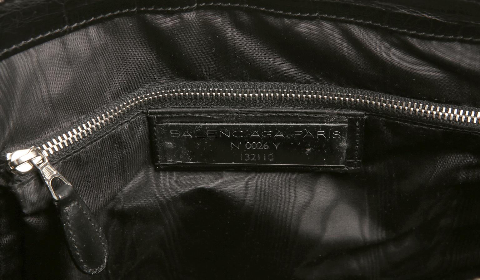 Balenciaga Black Crocodile Weekender Bag 3