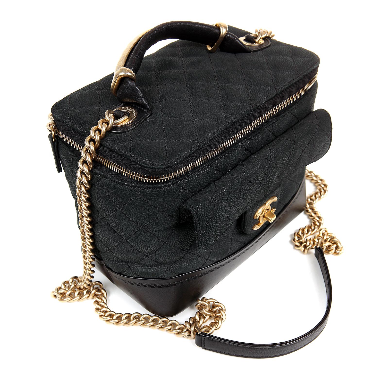 Chanel Globetrotter-Tasche aus schwarzem Leder Damen