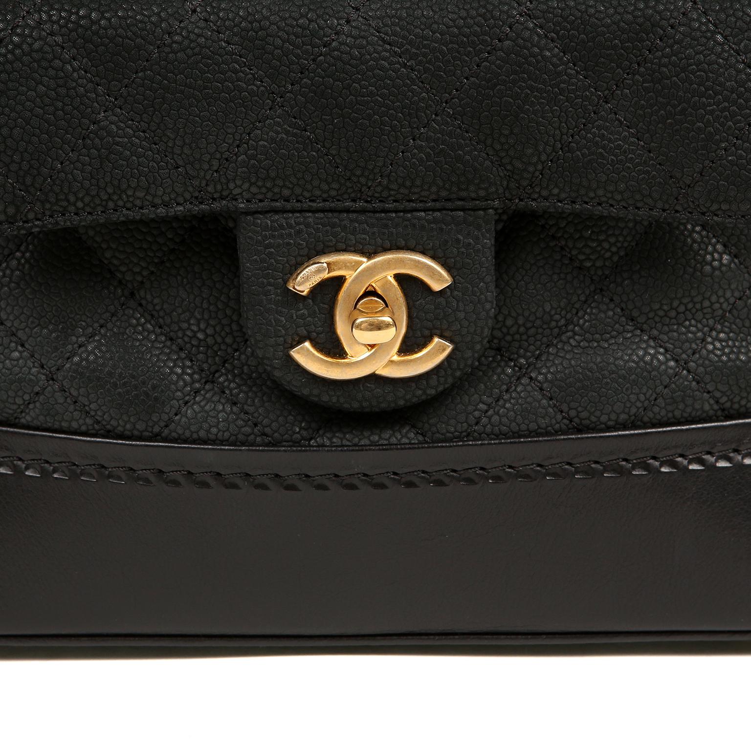 Chanel Black Leather Globetrotter Bag In Excellent Condition In Palm Beach, FL