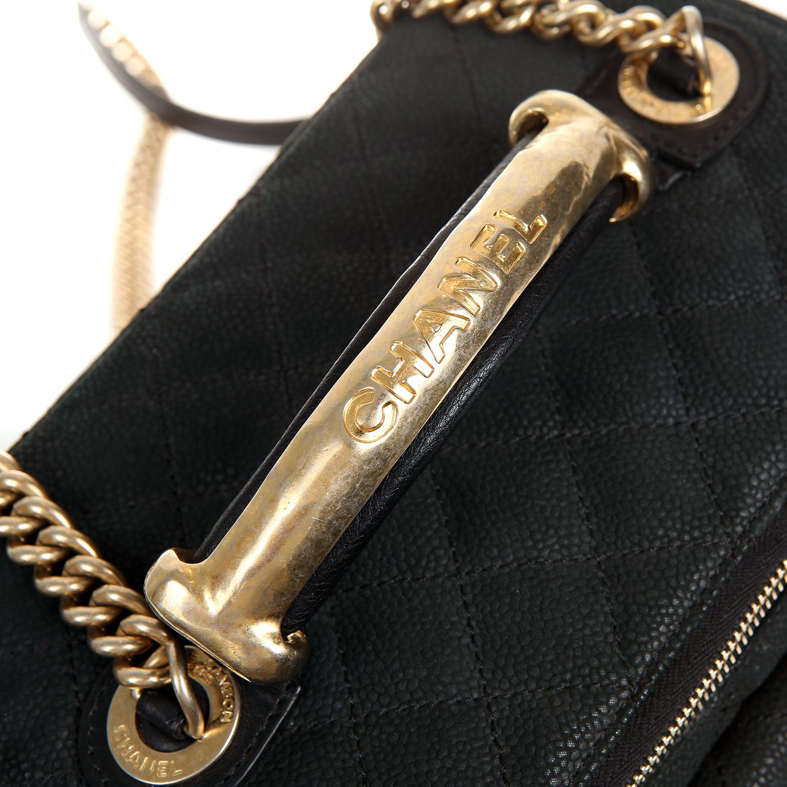 Women's Chanel Black Leather Globetrotter Bag