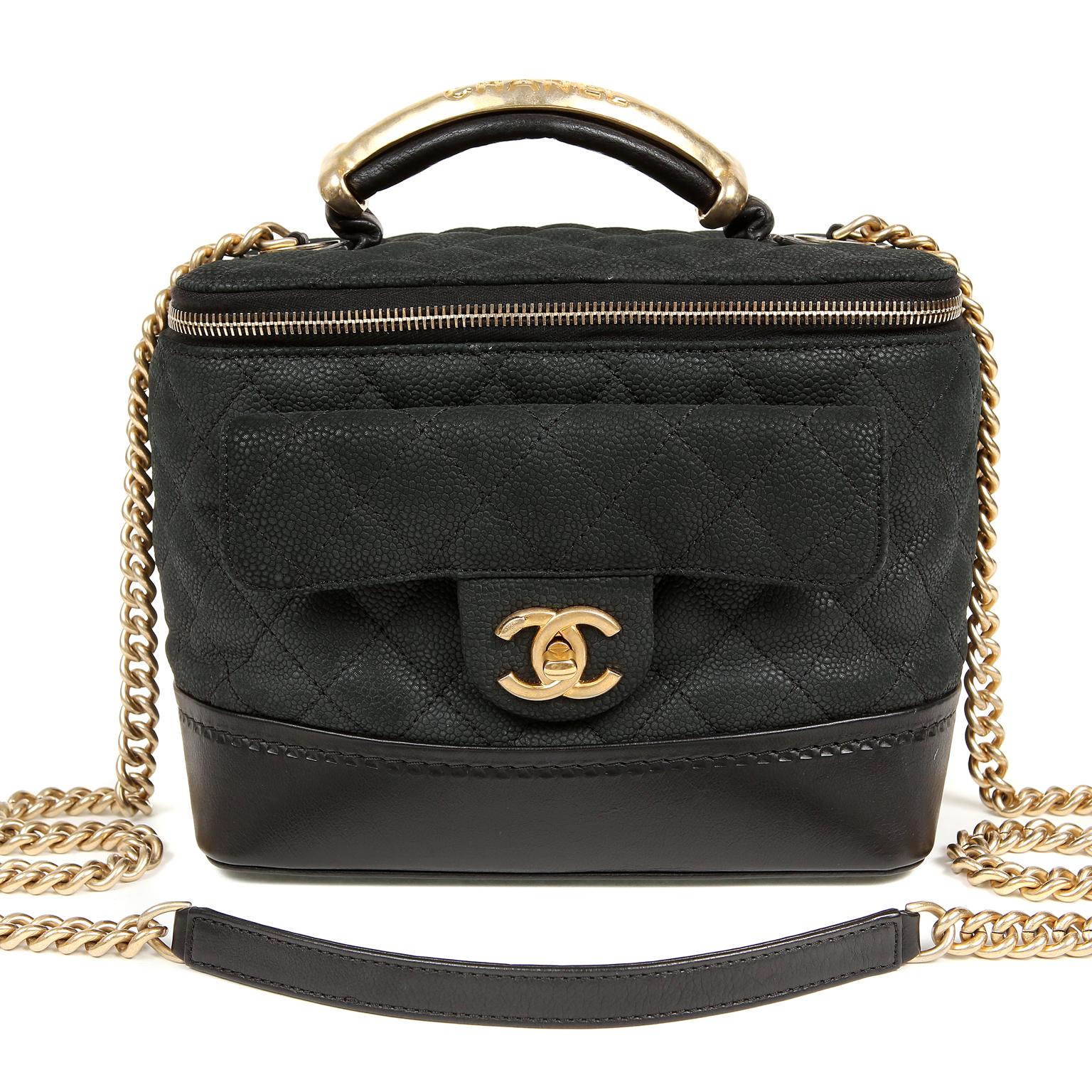 Chanel Black Leather Globetrotter Bag 6