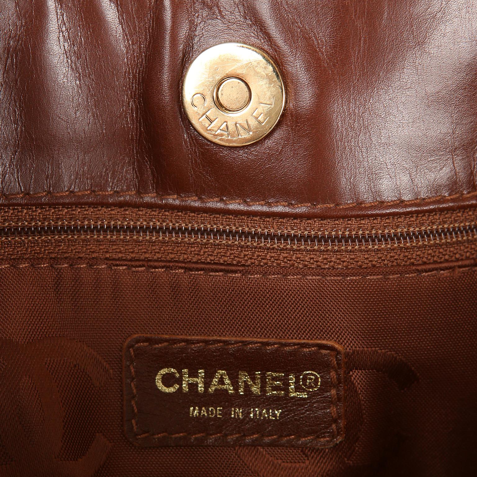 Chanel Brown Topstitched Day Bag 6