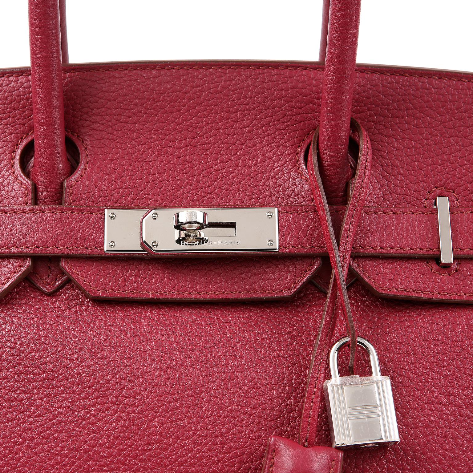 Women's Hermes Ruby Red Togo Leather 30 cm Birkin Bag PHW