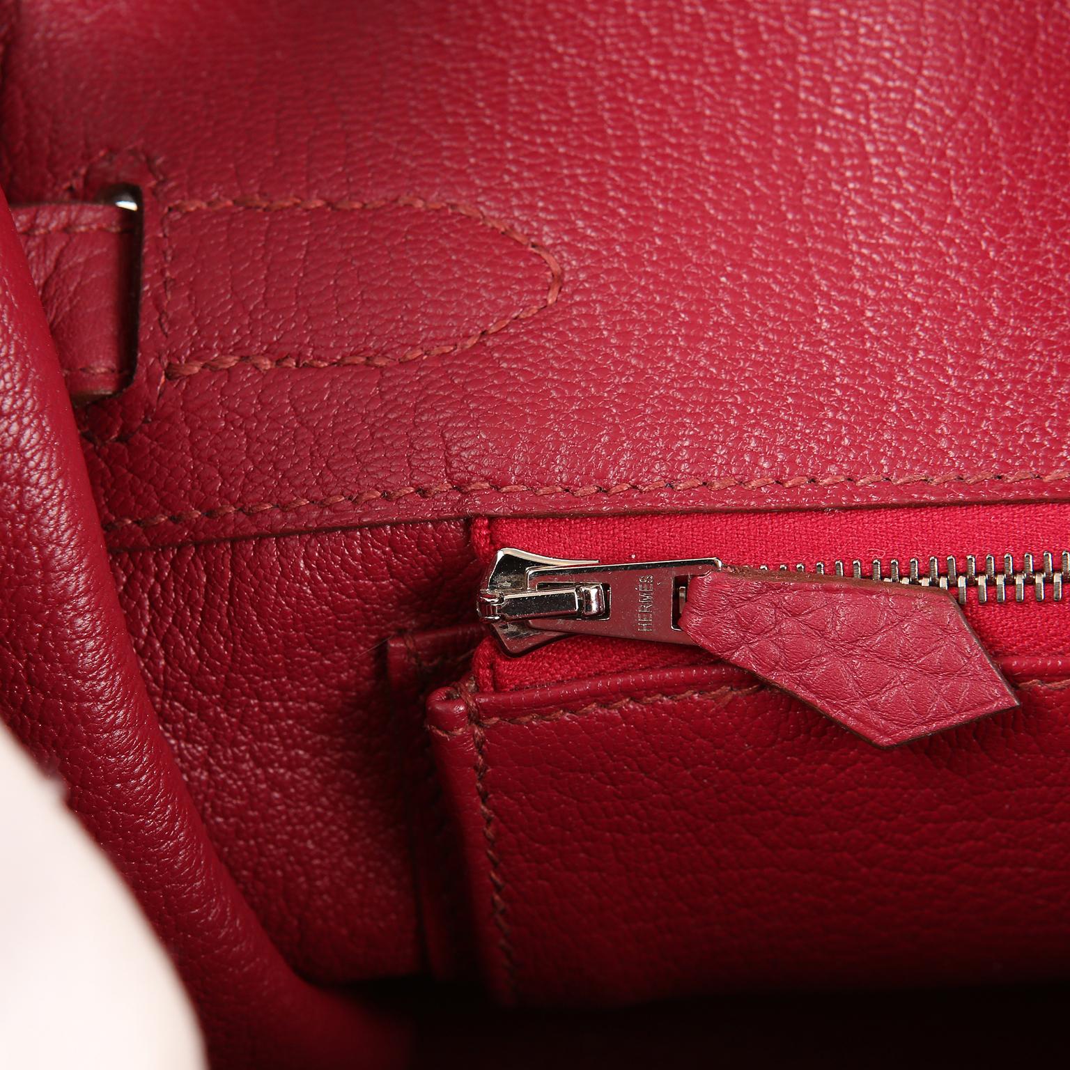 Hermes Ruby Red Togo Leather 30 cm Birkin Bag PHW 8
