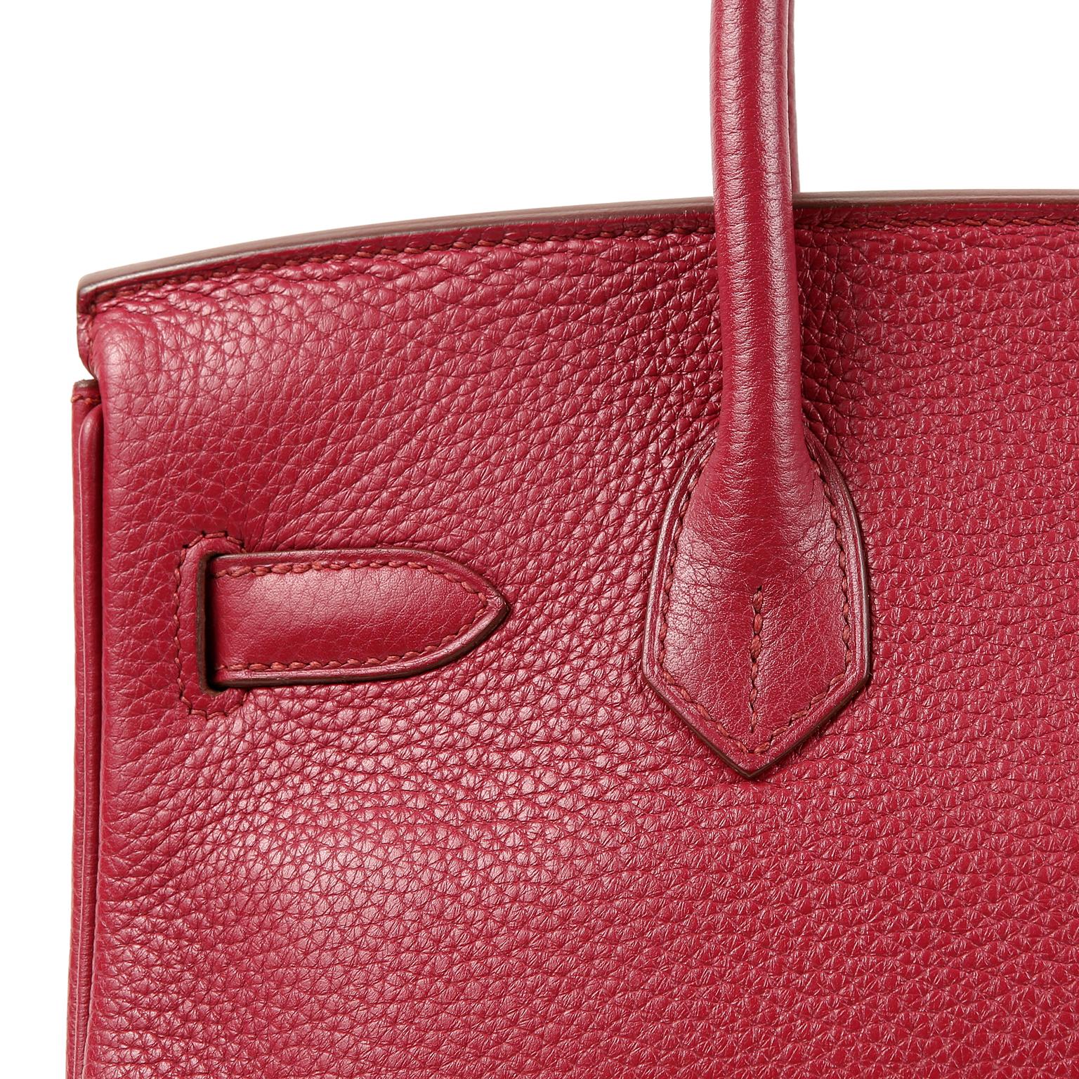 Hermes Ruby Red Togo Leather 30 cm Birkin Bag PHW 10