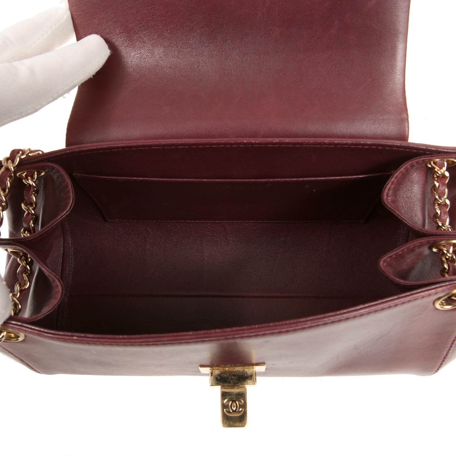 Chanel Burgundy Leather Accordion Flap Bag 3
