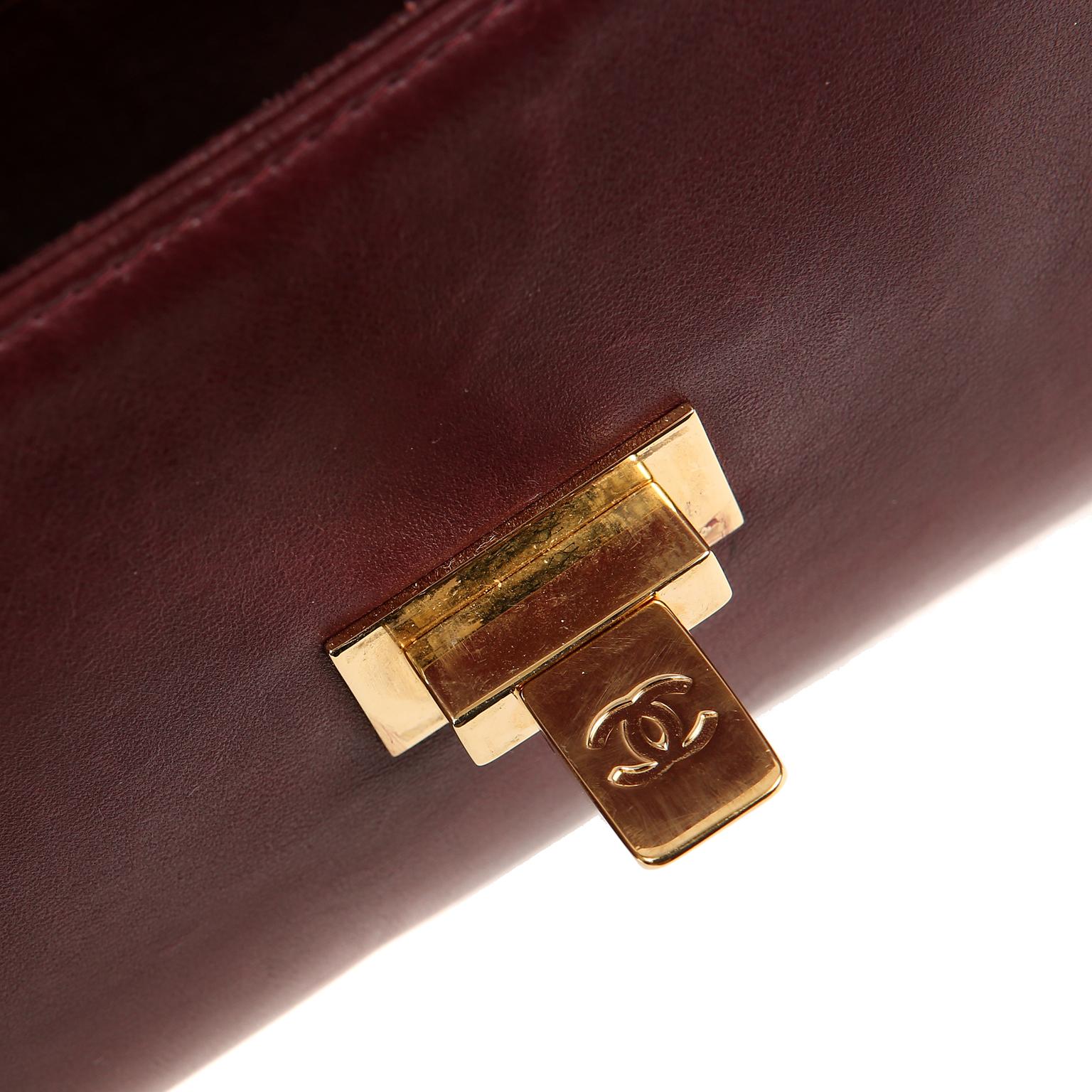 Chanel Burgundy Leather Accordion Flap Bag 5