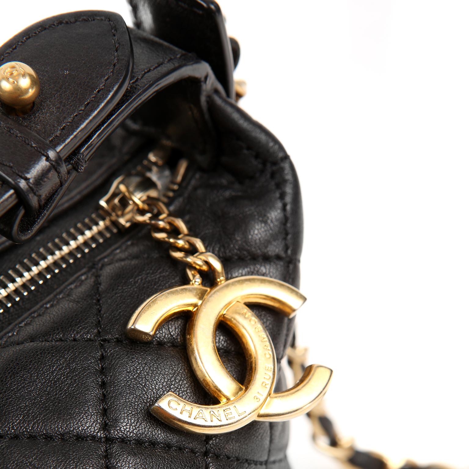 Women's Chanel Black Quilted Leather Crossbody Bag