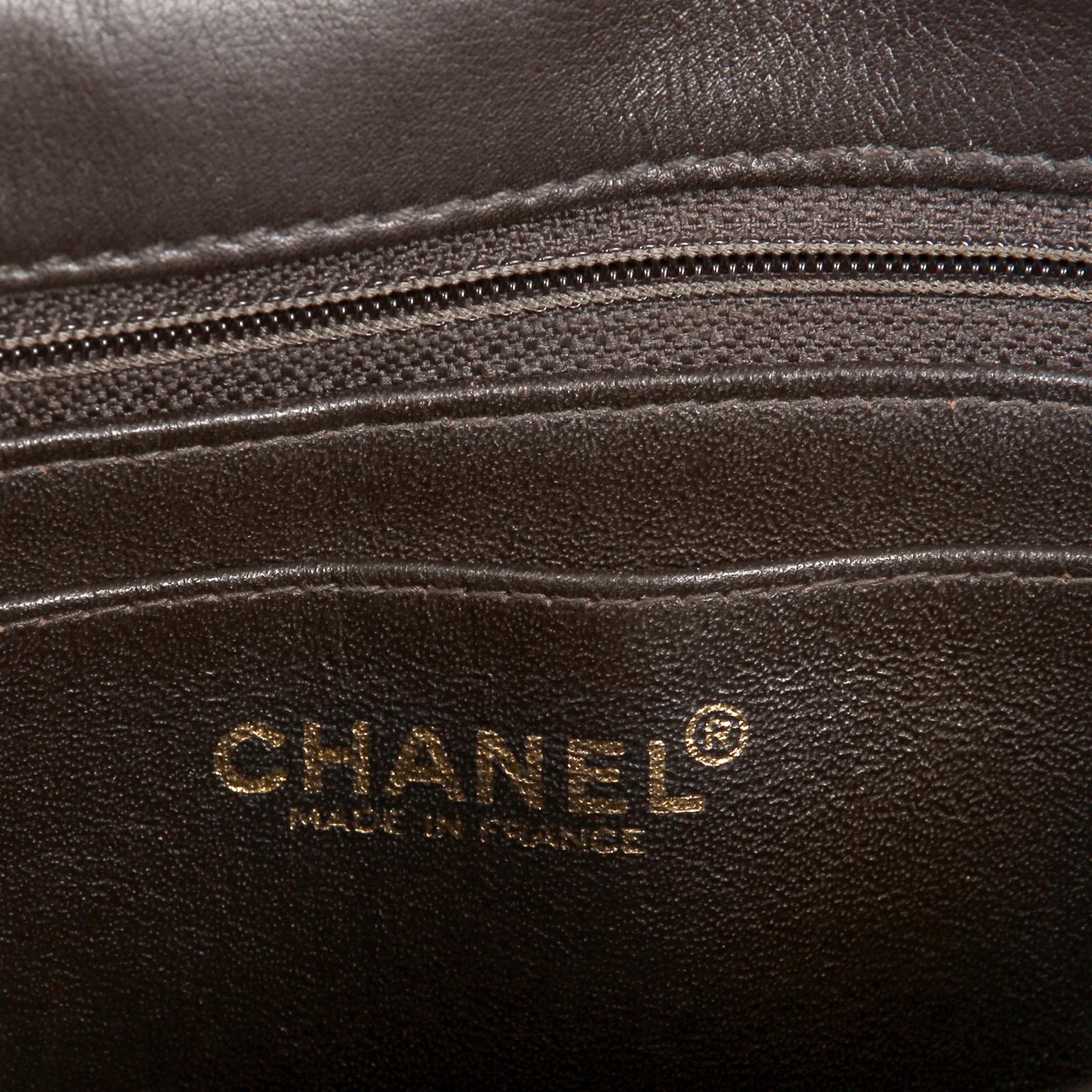 Chanel Brown Leather Flat Stitched Shoulder Bag 4