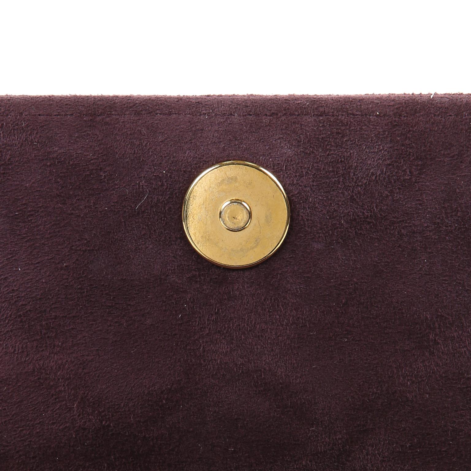 Chanel Wine Suede Gripoix Jeweled Evening Bag 3