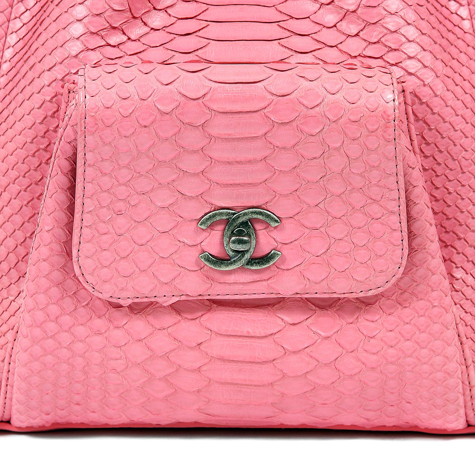 Women's Chanel Pink Python Backpack