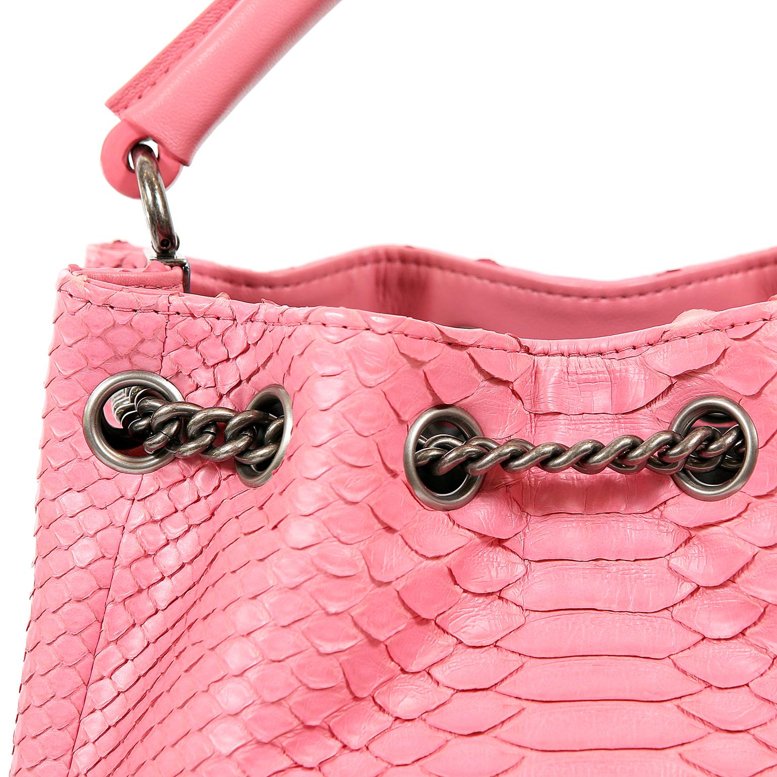 Chanel Pink Python Backpack 1